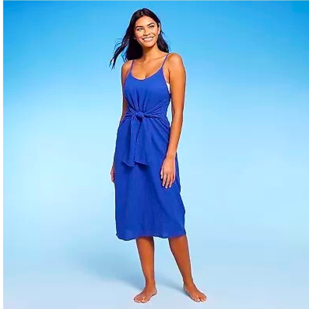 Kona Sol midi dress/bathing suit cover up with tie